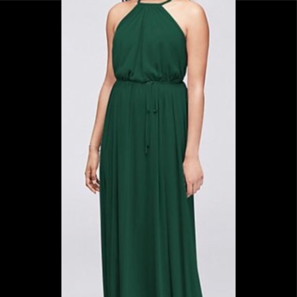David’s Bridal long bridesmaid dress, juniper, size 4